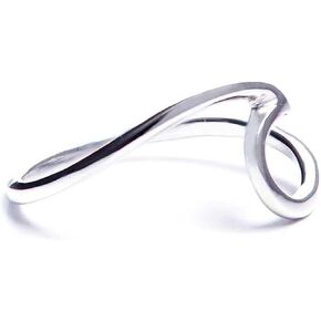 Pura Vida Ocean Wave Ring for Women, Silver or Gold or Rose Gold Plated .925 Sterling Silver Band, Beach -Themed Jewelry (Silver, 8) in Saudi Arabia