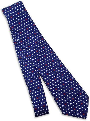 Luso Aviation Men's Tie, Mini Airplanes, Red and White on Blue in Saudi Arabia