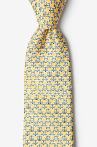 100% Silk Yellow Legal Scales of Justice Lawyer Neck Tie Necktie Neckwear in Saudi Arabia