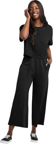 Hanes Women's Originals Boxy T-Shirt with Rolled Sleeves, 100% Cotton Crop Top in Saudi Arabia