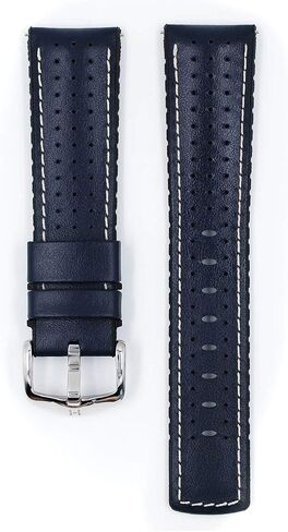 Hirsch Tiger Calf Leather Watch Strap - Performance Caoutchouc Core - 18mm, 20mm, 21mm, 22mm, 24mm - Length - Attachment Width/Buckle Width - Quick Release Watch Band in Kuwait