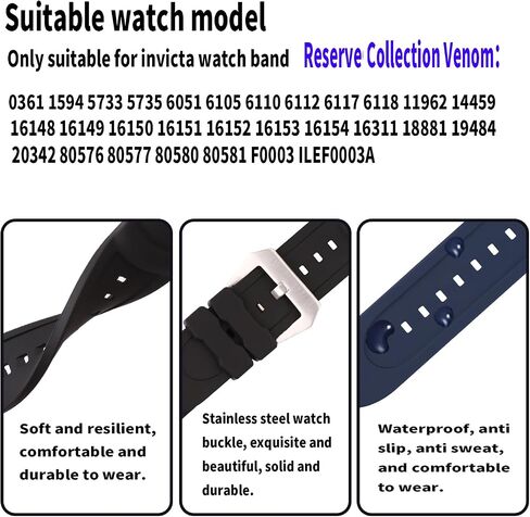 JETHENG 26mm Men's Rubber watch strap for Invicta Reserve Collection Venom 5732 1219 6118 6117 6105 6116 6110 14467 16149 18535 Women's outdoor sports silicone watch band watch accessories buckle in Saudi Arabia