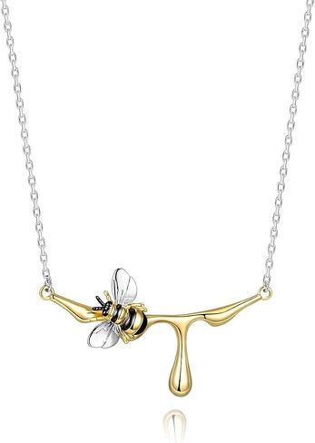 LAZLUVU Honey Bee Studs Earrings Initial Sunflower Bumblebee Pendant Necklace for Women Girls 18K Gold Plated CZ Ear Cuff Necklaces Mother's Day Christmas Jewelry Gift in Kuwait