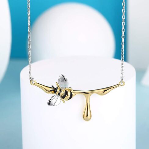 LAZLUVU Honey Bee Studs Earrings Initial Sunflower Bumblebee Pendant Necklace for Women Girls 18K Gold Plated CZ Ear Cuff Necklaces Mother's Day Christmas Jewelry Gift in Kuwait