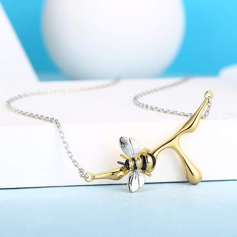LAZLUVU Honey Bee Studs Earrings Initial Sunflower Bumblebee Pendant Necklace for Women Girls 18K Gold Plated CZ Ear Cuff Necklaces Mother's Day Christmas Jewelry Gift in Kuwait