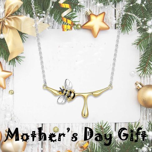 LAZLUVU Honey Bee Studs Earrings Initial Sunflower Bumblebee Pendant Necklace for Women Girls 18K Gold Plated CZ Ear Cuff Necklaces Mother's Day Christmas Jewelry Gift in Kuwait