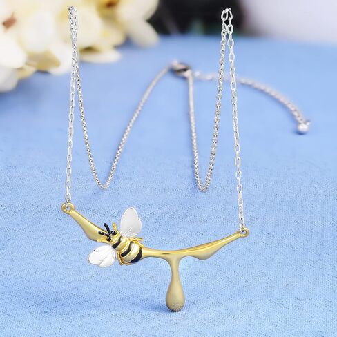 LAZLUVU Honey Bee Studs Earrings Initial Sunflower Bumblebee Pendant Necklace for Women Girls 18K Gold Plated CZ Ear Cuff Necklaces Mother's Day Christmas Jewelry Gift in Kuwait