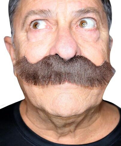 Fake Mustache, Self Adhesive Mustaches, Novelty, Rocking Grandpa's False Facial Hair, Costume Accessory for Adults in Kuwait