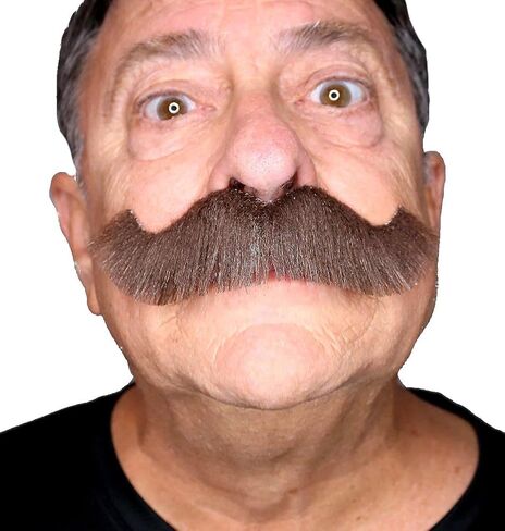 Fake Mustache, Self Adhesive Mustaches, Novelty, Rocking Grandpa's False Facial Hair, Costume Accessory for Adults in Kuwait