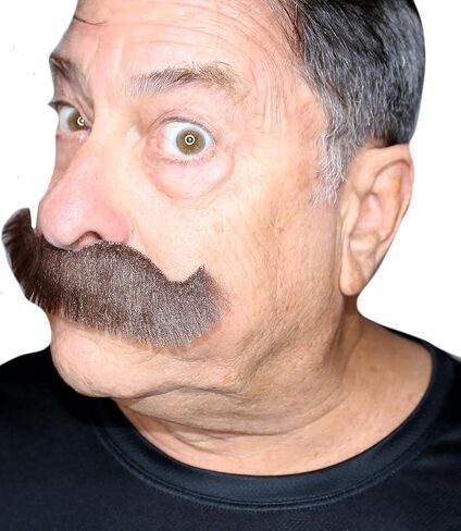 Fake Mustache, Self Adhesive Mustaches, Novelty, Rocking Grandpa's False Facial Hair, Costume Accessory for Adults in Kuwait