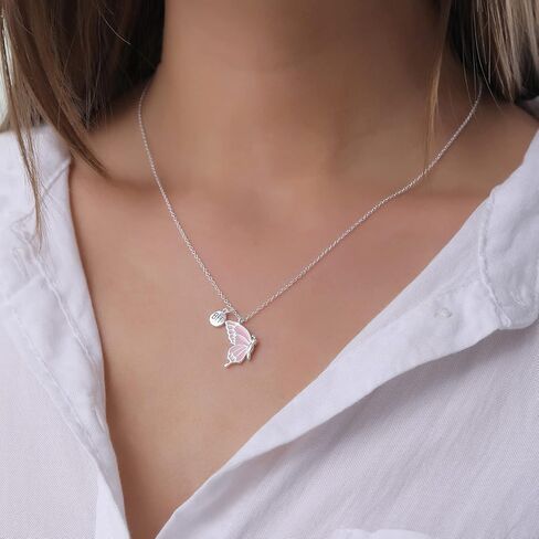 WEDDINEN Cute Butterfly BFF Necklaces for 2, Enamel Butterfly Friendship Necklace for Teen Girls Women Best Friend Birthday Gift in Kuwait