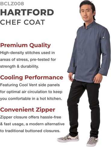 Chef Works Men's Hartford Chef Coat in Saudi Arabia