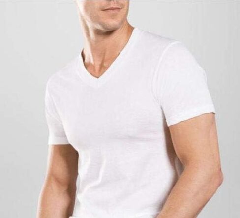 مجموعة من 4 تي شيرتات رجالي من القطن المخلوط برقبة على شكل حرف V من Stafford باللون الأبيض in Kuwait