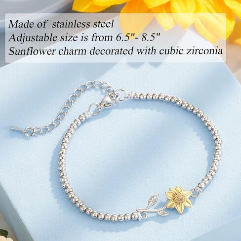 Tarsus Sunflower Gifts for Women Teen Girls, Sunflower Bracelets for Women in Kuwait
