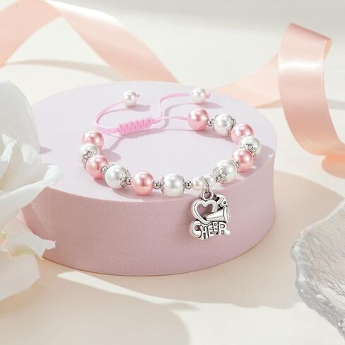 KOXMOON Cheerleader Gifts for Girls, Cheer Charm Bracelet for Girls with Gift Message Card, Cheerleading Gifts for Teen Girls Daughter, Jewelry Gifts for Cheerleaders Cheer Team in Bulk in Kuwait