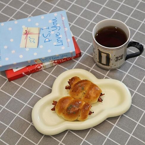 طبق صينية مجوهرات من السيراميك على شكل سحابة من FOGOBO مع بطاقة تهنئة - لوحة أنيقة للخاتم والمفتاح والحلي - هدية مثالية للنساء والصديقة والزوجة والصديق في عيد الميلاد والكريسماس وعيد الشكر in Kuwait