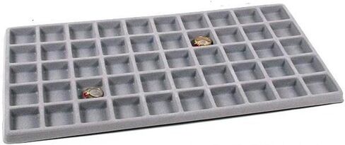 آر جيه يعرض - مجموعة من 5 قطع رمادية متدلية متدلية متددفقة، علبة عرض مجوهرات لإدخال الخرز، الأحجار الكريمة، الخواتم، والأقراط، والعملات المعدنية، وقطع الساعات والمجوهرات. in Kuwait