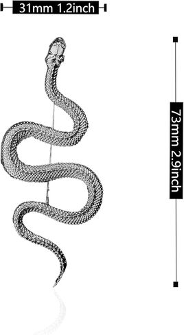 Snake Brooch Pin Vintage Coat Accessory Metal Animal Lapel Pin Banquet Badge Pins Backpack Bag Pin in Saudi Arabia