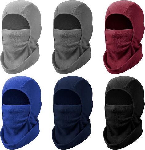 6 Pcs Kids Balaclava Windproof Ski Mask Winter Hats for Kids Thermal Nylon Face Warmer for Cold Weather Boys and Girls in Kuwait