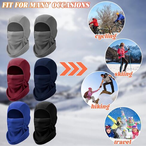 6 Pcs Kids Balaclava Windproof Ski Mask Winter Hats for Kids Thermal Nylon Face Warmer for Cold Weather Boys and Girls in Kuwait