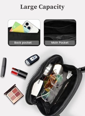 حقيبة حزام مايفانسي للنساء باللون الأسود من فاني حزم حقائب كروس مع حزام قابل للتعديل للجري أثناء السفر ومقاومة للماء in Kuwait