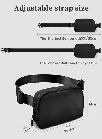 حقيبة حزام مايفانسي للنساء باللون الأسود من فاني حزم حقائب كروس مع حزام قابل للتعديل للجري أثناء السفر ومقاومة للماء in Kuwait