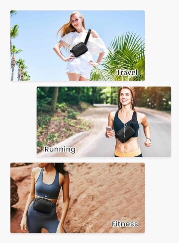 حقيبة حزام مايفانسي للنساء باللون الأسود من فاني حزم حقائب كروس مع حزام قابل للتعديل للجري أثناء السفر ومقاومة للماء in Kuwait