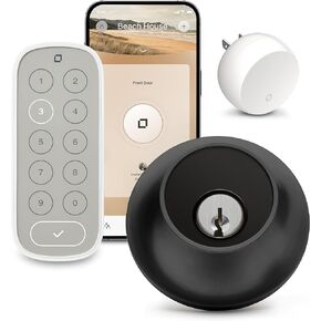 Level Lock Connect WiFi Smart Lock & Keypad for Keyless Entry - Control Remotely from Anywhere - Weatherproof - Compatible with Amazon Alexa, Google Home (Satin Chrome)