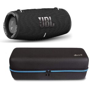 JBL Xtreme 3 Portable Waterproof/Dustproof Bluetooth Speaker Bundle with divvi! Protective Hardshell Case - Black