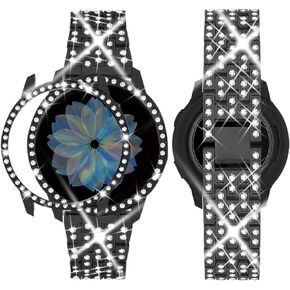 حافظة سوار SUPOIX متوافقة مع ساعة سامسونج جالاكسي 5/4 40 ملم 44 ملم، 20 ملم حزام بديل بلينغ للنساء وغطاء وجه ممتص للصدمات من البولي كربونات لساعة جالاكسي 5/4 (الحجم اختياري) in Saudi Arabia