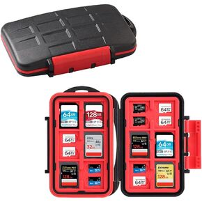 36 Slots Memory Card Case Waterproof & Anti-Shock TF SD Card Holder for 24 Micro SD SDXC SDHC TF Cards and 12 SD SDXC SDHC Cards (12 SD+24 TF) in Kuwait