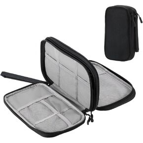 حقيبة تنظيم كابلات السفر من MECCANIXITY حقيبة تنظيم إلكترونية بطبقة مزدوجة مضادة للماء للكابل والسلك والشاحن، رمادي، 200 × 115 × 60 مم in Kuwait