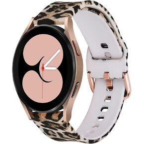 KOREDA Compatible with Samsung Galaxy Watch 6/5/4 40mm 44mm Bands/Galaxy Watch 6 Classic 43mm 47mm/Active 2 40mm 44mm/Watch 4 Classic 42mm 46mm/Watch 5 Pro 45mm Bands, 20mm Fadeless Pattern Printed Silicone Bands for Women