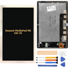 AMIND لهاتف Huawei MediaPad M5 Lite 10 شاشة LCD تعمل باللمس BAH2-L09 BAH2-W09 BAH2-W19 استبدال الشاشة محول رقمي كامل التجميع مع أدوات إصلاح مجانية (أبيض) in Kuwait