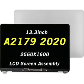 استبدال شاشة WARWOLFTEAM مقاس 13.3 بوصة لجهاز MacBook Air A2179 2019 2020 EMC 3302 MVH22 MVH42 MVH52 MWTJ2 MWTK2 MWTL2 Retina LCD شاشة عرض كاملة مجمعة علوية كاملة 2560x1600 (فضي) in Kuwait