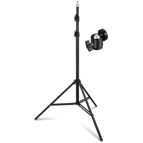 حامل ضوء من سبائك الألومنيوم من Beeiee، حامل ثلاثي القوائم للتصوير الفوتوغرافي مبطن زنبركي قابل للتعديل بطول 2 متر لمضات ضوء فلاش استوديو الصور، ضوء حلقة in Kuwait