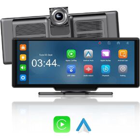 شاشة GOPEO اللاسلكية Carplay مقاس 10.26 بوصة HD IPS تعمل باللمس CarPlay اللاسلكية & Android Auto ستيريو سيارة محمول مع وصلة مرآة/بلوتوث/ملاحة/Siri/AUX/FM/TF شاشة Carplay للسيارات in Kuwait
