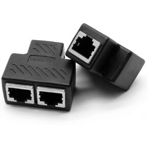 اييلومدو 4 قطع محول مقسم ار جيه 45 1 الى 2 مقسم ايثرنت 8P8C وصلة توصيل ايثرنت مزدوجة المقبس لكات7 كات 6 كات 5 اي كات 5 (اسود) in Kuwait