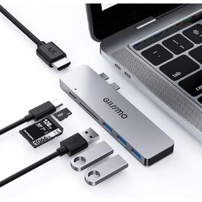 موزع USB C لماك بوك برو/اير M1، محول جيسمو 7 في 2 متعدد المنافذ ملحقات ماك بوك مع 4K HDMI، 3 USB 3.0، منفذ شحن ثاندربولت 3 100 واط، SD/TF، محولات USB C ماك بوك برو/اير 2021-2016 in Kuwait