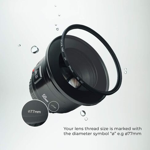 فلتر الأشعة فوق البنفسجية من تايد أوبتيكس (77 ملم) - زجاج متعدد الطبقات للحماية من الأشعة فوق البنفسجية in Kuwait