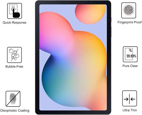 WUWIVE [2 Pack] Tab S6 Lite Screen Protector,Tempered Glass for Samsung Galaxy Tab S6 Lite 10.4-inch (SM-P615/SM-P610) in Kuwait