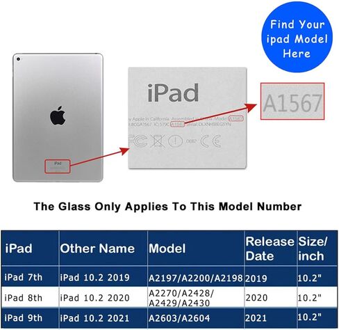 مضاد للأشعة الضارة متوافق مع آيباد الجيل الثامن واقي شاشة 10.1 بوصة الجيل السابع 7 8 الزجاج المقسى 9H الأزرق الضوء المحجب 2 حزمة in Kuwait