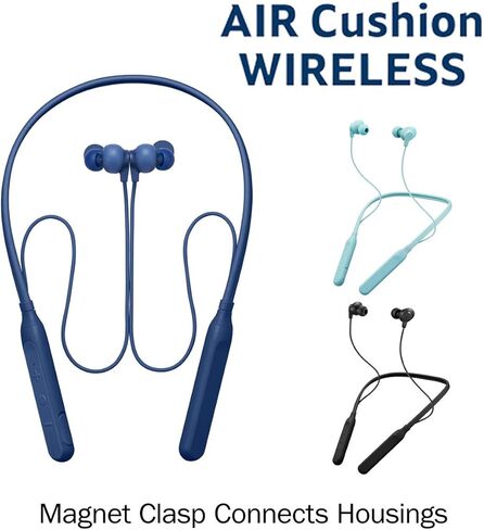 JVC Air Cushion Wireless Earbuds Headphones, Bluetooth 5.0, Water Resistant IPX4, Long Life Battery (up to 24 Hours), 3-Button Remote with mic - HAFX41WB, Black in Saudi Arabia