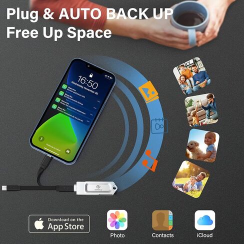 Auto Back Up for All Devices 256GB iPhone iPad Android Phones Mac and Windows Computer Storage Device Stick Picture Transfer Stick for iPhone USB Flash Drive Photos and Videos Back up Memory Stick in Kuwait