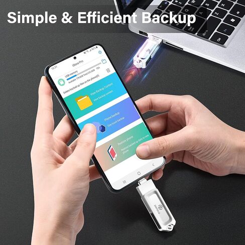 Auto Back Up for All Devices 256GB iPhone iPad Android Phones Mac and Windows Computer Storage Device Stick Picture Transfer Stick for iPhone USB Flash Drive Photos and Videos Back up Memory Stick in Kuwait