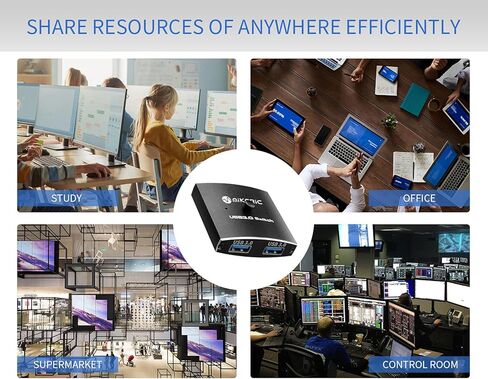 محدد مفتاح USB 3.0، مفتاح USB 2 في 1 مخرج لجهازي كمبيوتر يتشاركان جهاز USB واحد، مثل قرص فلاش الماسح الضوئي للوحة المفاتيح والطابعة والماوس، وقطعتان من كابلات USB 3.0 متضمنة in Kuwait