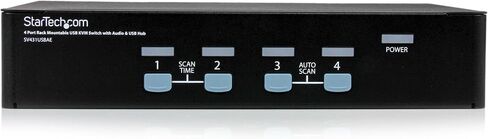 StarTech.com 4-Port USB KVM Swith with OSD - TAA Compliant - 1U Rack Mountable VGA KVM Switch (SV431DUSBU), Black in Saudi Arabia