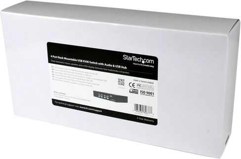 StarTech.com 4-Port USB KVM Swith with OSD - TAA Compliant - 1U Rack Mountable VGA KVM Switch (SV431DUSBU), Black in Saudi Arabia