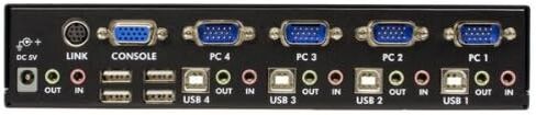 StarTech.com 4-Port USB KVM Swith with OSD - TAA Compliant - 1U Rack Mountable VGA KVM Switch (SV431DUSBU), Black in Saudi Arabia