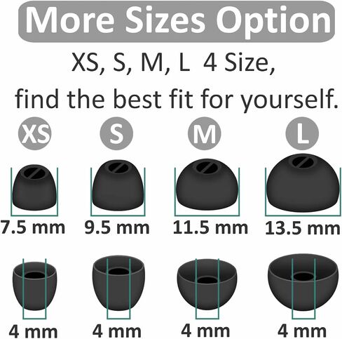 8 أزواج متوافقة مع أطراف الأذن Sennheiser CX Plus/Momentum 2، XS/S/M/L 4 مقاسات بديلة من السيليكون المرن الناعم المتوافق مع Sennheiser CX 300S - أبيض in Saudi Arabia